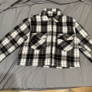 Plaid cropped jacket